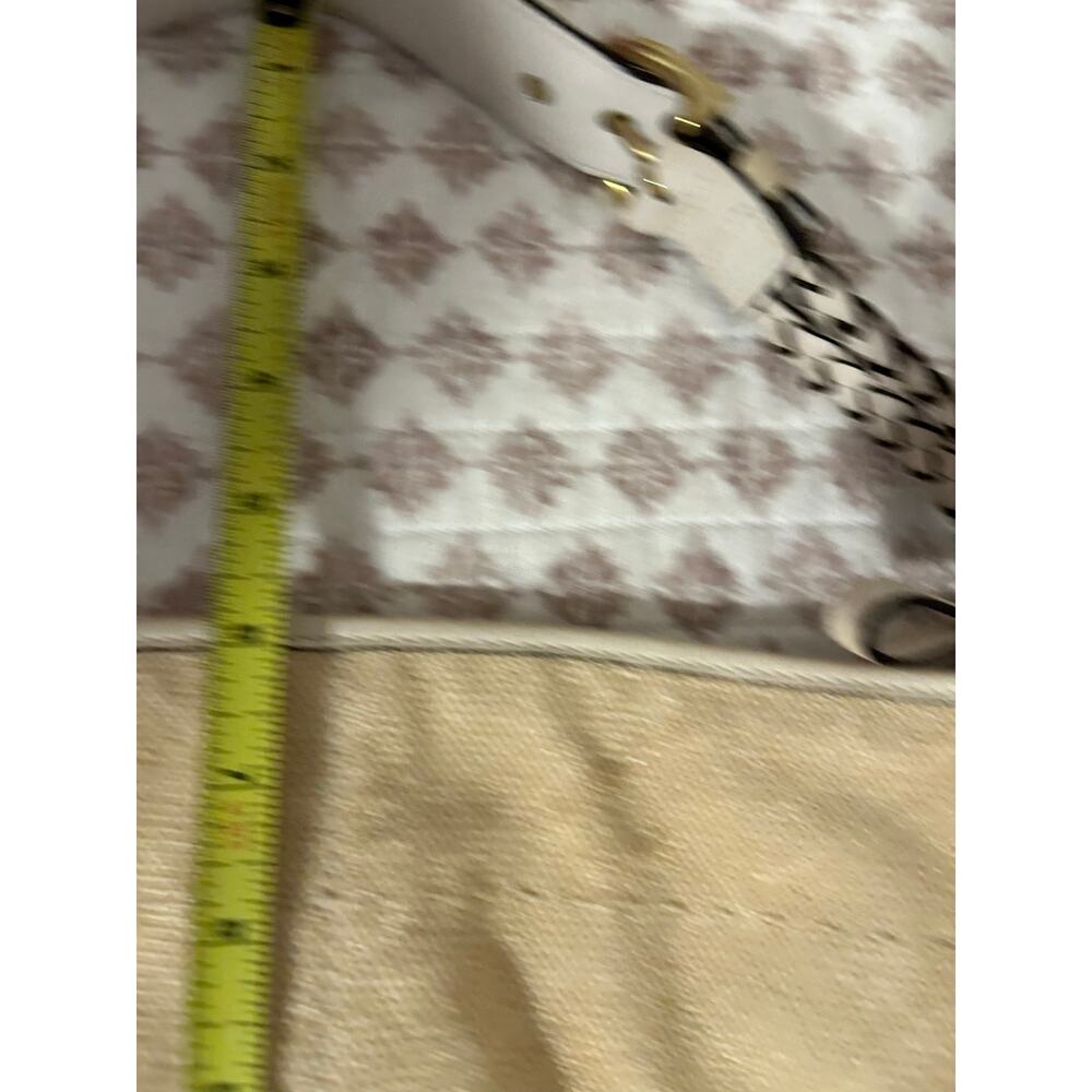 Coach VTG Tan Natural Braided Leather Soho Canvas Beige GUC Buckles Gold Purse - Picture 11 of 15